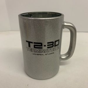 Vintage Universal Studios T2 Terminator 3D Battle Across Time Chrome Coffee Mug